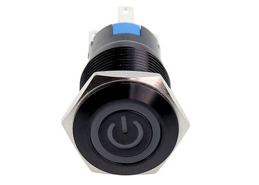 16mm Siyah Alüminyum Basmalı Düğme Anahtarı Açı Gözler Güç Halkası Sembol LED'i